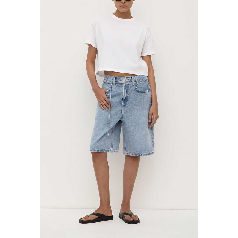 Assembly Label Loose Fit Long Denim Short Mid Stone Wash image number 3